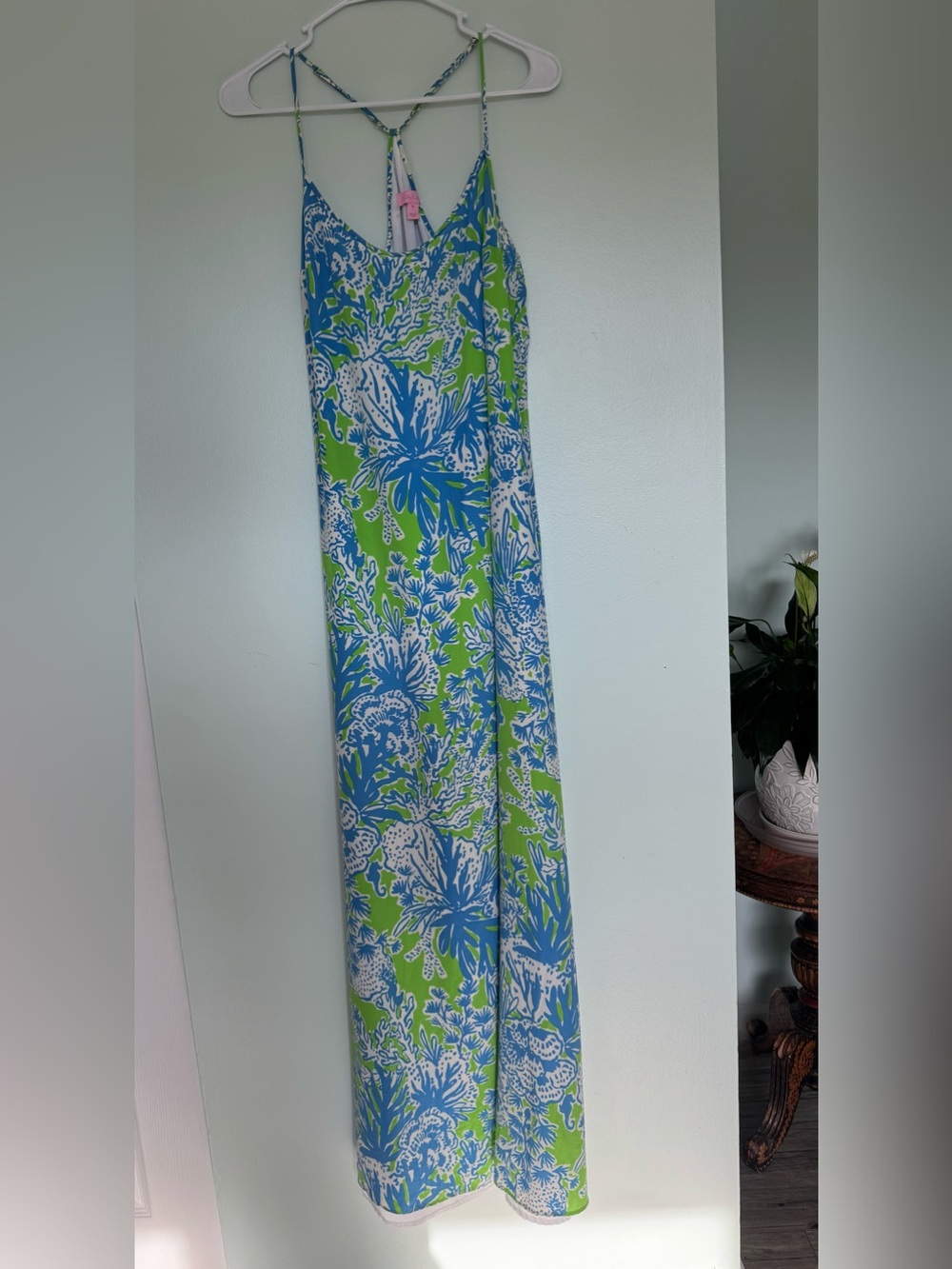 Lilly Pulitzer Blue & Green Floral maxi dress